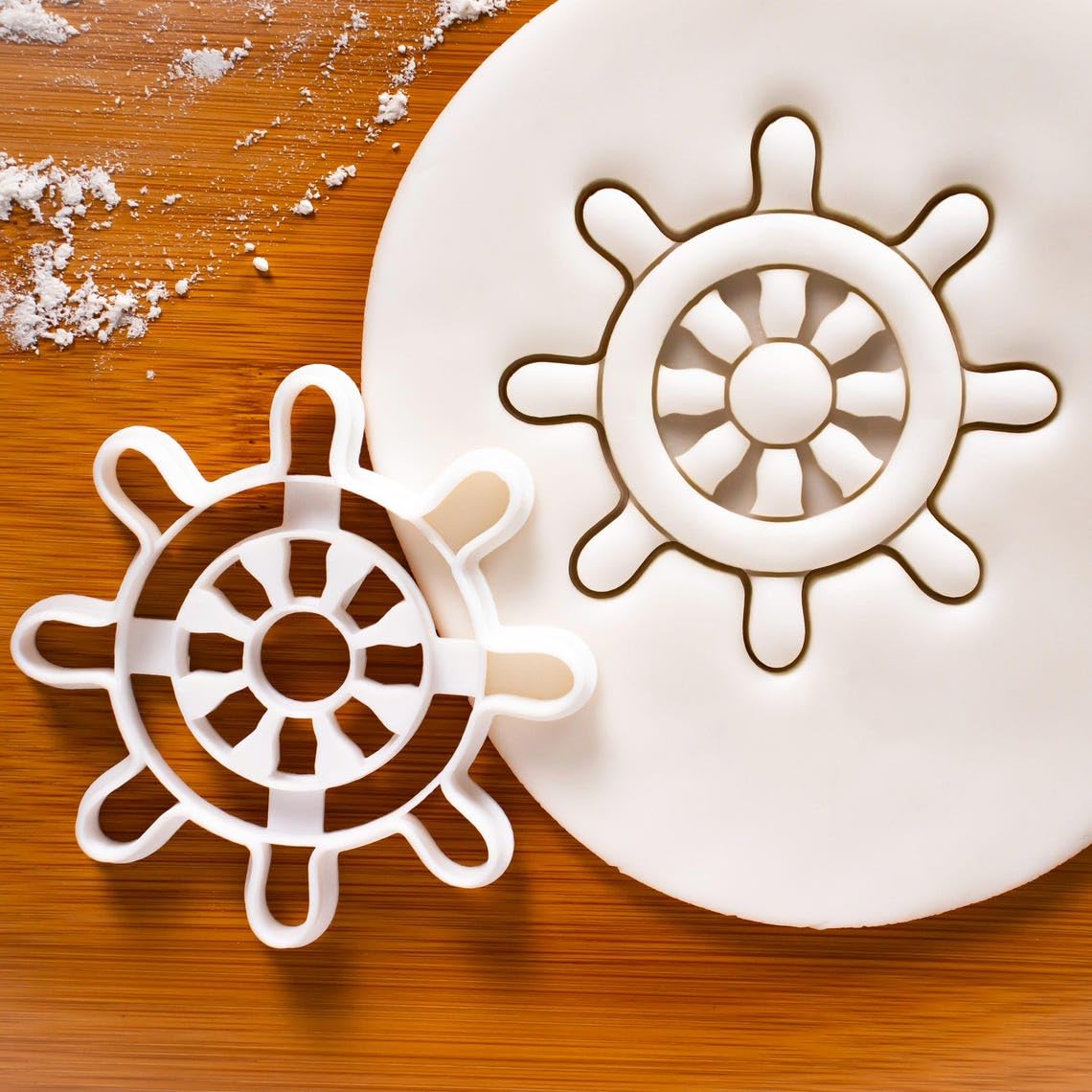 Ship Wheel Cookie Cutter Cookie Nautical Theme Biscuit Cutter Marine Wedding Ocean Sea Party Baking Tool Anchor Design Baby Shower Birthday Celebration Maritime Kitchen Mold (ONLY SHIP WHEEL)