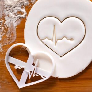 ECG Large Heartbeat Rhythm Cookie Cutter EKG Biscuit Mold Medical Nursing Doctor Student Gifts Heartbeat Pattern Dough Cutter Unique Healthcare Design for Baking and Crafting (ONLY LARGE)