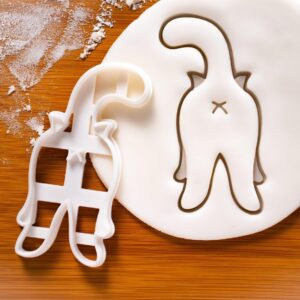 Kitty Butt Cookie Cutter Cute Cat Biscuit Mold Expressing Feline Body Language Happy Cat Tail Up Purrfect Cat Lovers Pet Parties Fun Baking Crafting Animal-Themed Treats Gift (ONLY KITTY BUTT)