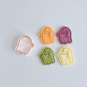 Black Ghost Cookie Cutter Halloween Cute Floaty Ghost Cookie Cutter Stamp Set Baking Tool For Cookies Fondant And Dough Spooky Party Treats Home Baking And Seasonal Dessert Making
