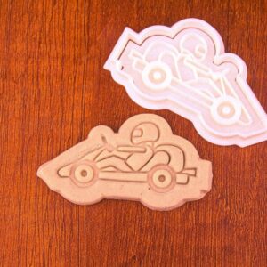 Karting Black Cookie Cutter Cookie Racing Car Biscuit Mold for Speed Lovers Unique Kitchen Tool for Motorsports Party Favors DIY Race Track Birthday Decor and Fun Cookie Baking