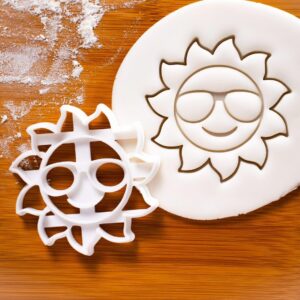 Sun Cookie Cookie Cutter for Beach Theme Cookies Summer Party Biscuits Surfer Ocean Waves Coastal Holiday Craft Tool for Baking Wave Rider Treats Sunshine Coastal Dessert Designs (ONLY Sun)