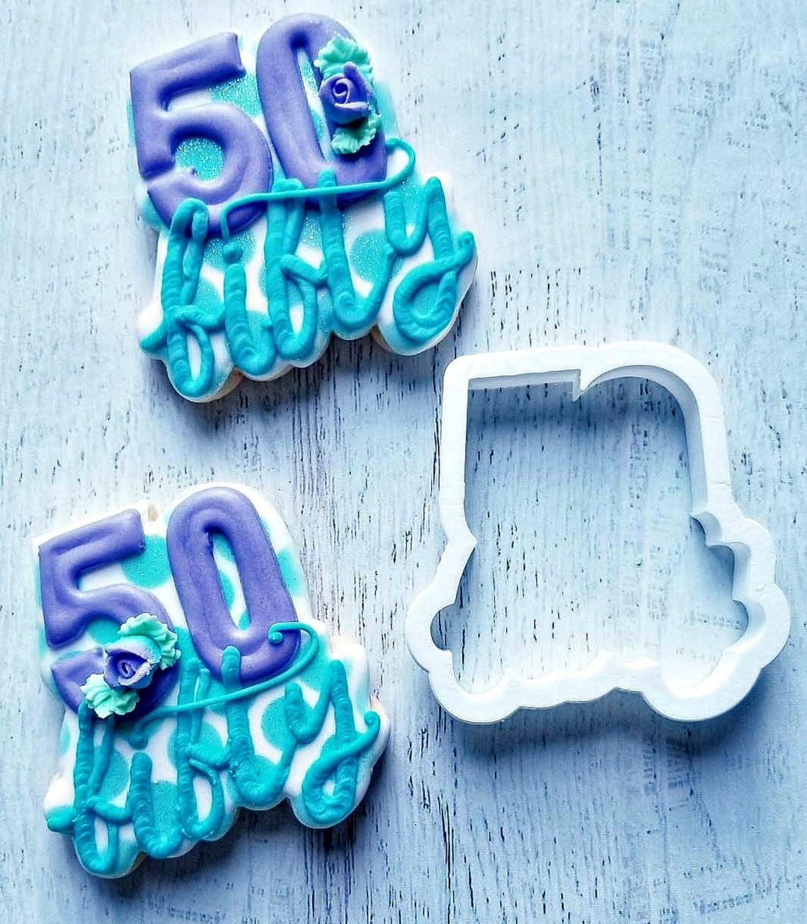 Lettered Number 50 Cookie Cutter � Cookie Suitable Size Baking Tool � Choose Standard or Dishwasher Safe � Made in India � Perfect for 50th Birthday, Anniversary & Milestone Celebrations - Image 2