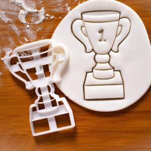 Trophy cookie cutter for baking biscuits fondant and craft clay cutters designed to create trophies medals first place achievement awards celebration sports events victory treats (ONLY TROPHY)