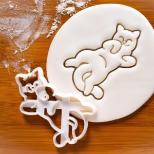 Kitty Roll Cookie Cutter Cute Cat Biscuit Mold Expressing Feline Rolling Behavior Body Language Purrfect Cat Lovers Pet Parties Animal-Themed Baking Crafting Veterinary Treat (ONLY KITTY ROLL)