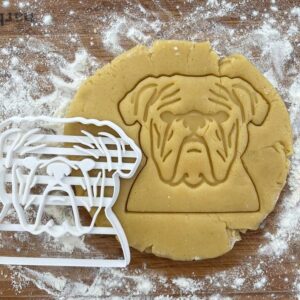 Black Bulldog Face Cookie Cutter Dog Biscuit Shape Christmas Gift Idea and Stocking Stuffer for Bulldog Lovers Baking Cookies Fondant Polymer Clay Cutter for Dog Mom Gifts