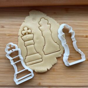 Set of 2 King Chess Piece Cookie Cutters Cookie - Suitable Size - Made in India - Chess-Themed Molds for Baking, Game Night Treats & Creative Activities