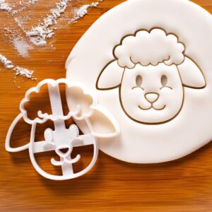 Sheep Face Cookie Cookie Cutter for Farm Animal Theme Baking Biscuit Dough Cutter Baby Shower Favors Birthday Party Treats Kids Farm Crafts Rustic Kitchen Decor Animal Inspired (ONLY FACE)