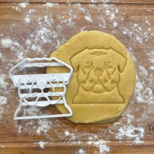 Black American Bulldog Face Cookie Cutter Dog Biscuit Shape Gift Idea for Dog Lovers Baking Cookies Fondant Polymer Clay Cutter for Handmade Crafts and Bulldog Mom Gifts Treats Decor