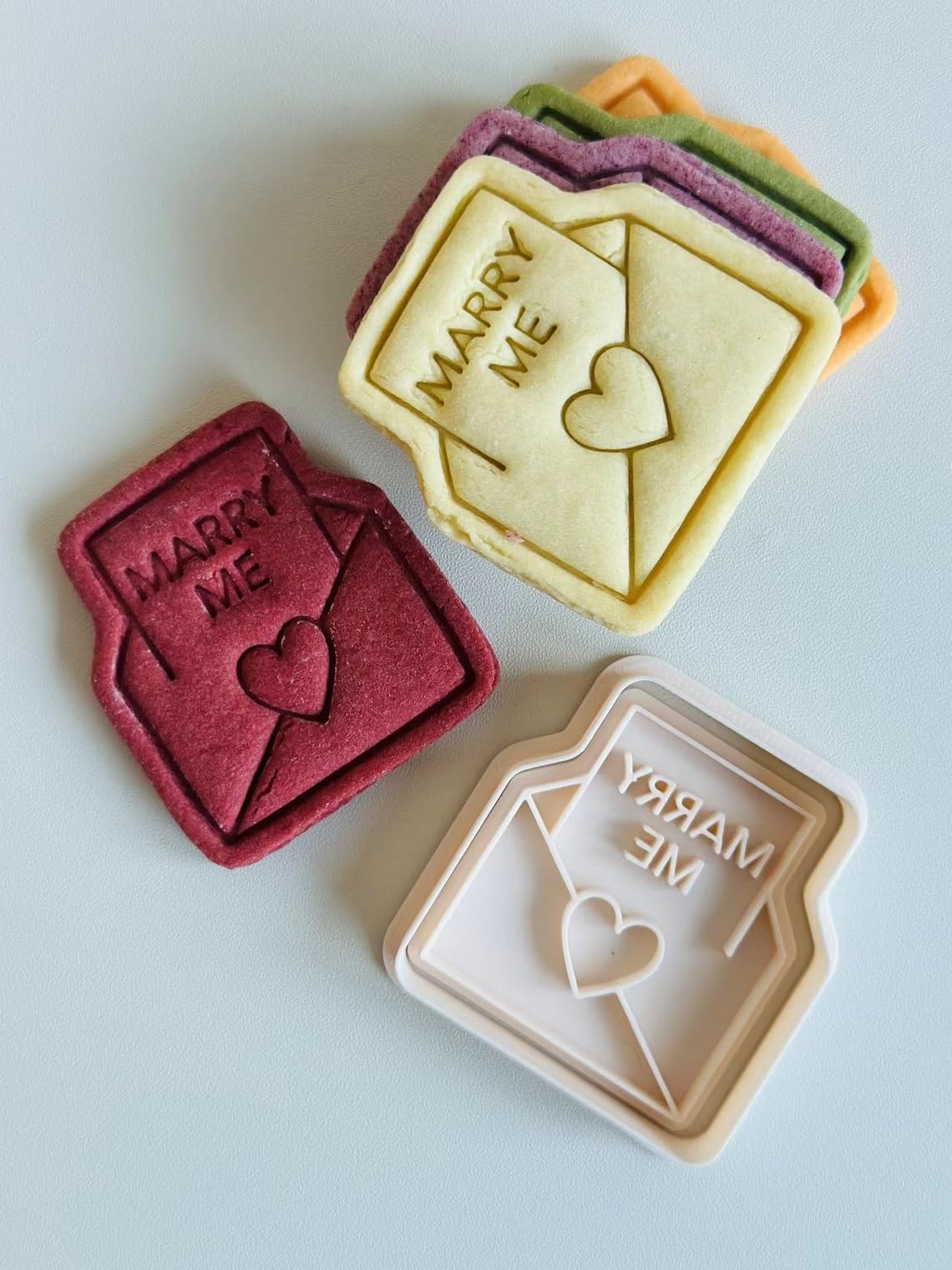 Black Wedding Cookie Cutter Set with Love Letter and Marry Me Stamp Tools for Engagement Proposal Baking Supplies for Homemade Cookies Fondant Cake Decorating Party Favors and Celebrati - Image 3
