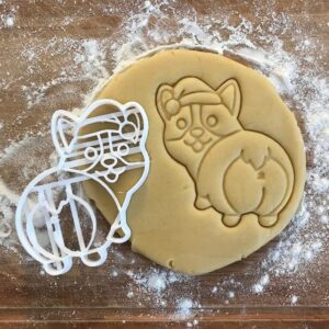 Black Christmas Corgi Butt Cookie Cutter, Santa Hat Pembroke Welsh Corgi, Funny Corgi Gifts, Dog Lover Cookie Cutter, Holiday Baking, Christmas Party Treats