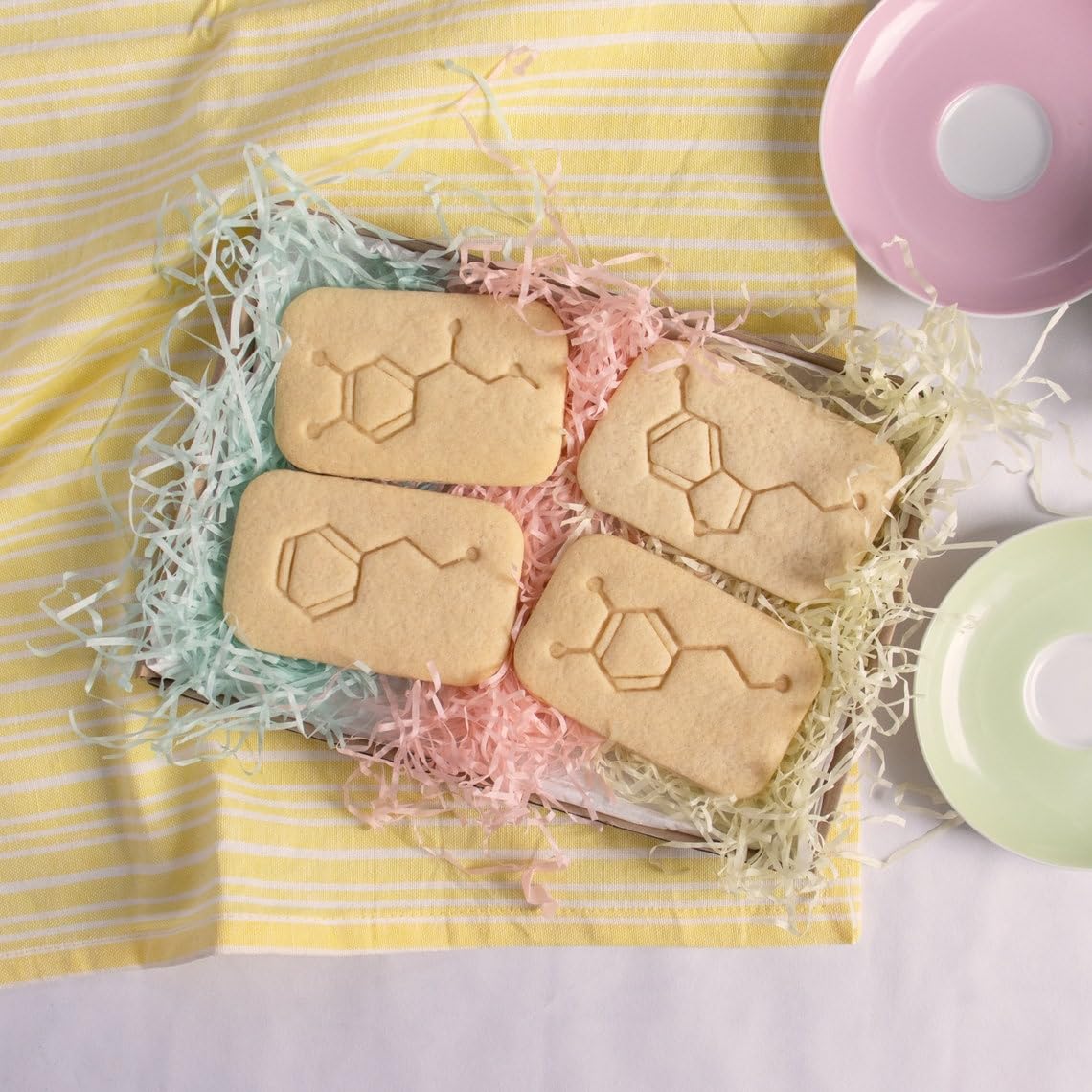 Serotonin Molecule Cookie Cutter Design Three Happy Chemical Neurotransmitter Shape Baking Psychology Biology Chemistry Graduation Gift Hormone Motivation Science Themed Treats (ONLY DESIGN 3) - Image 3