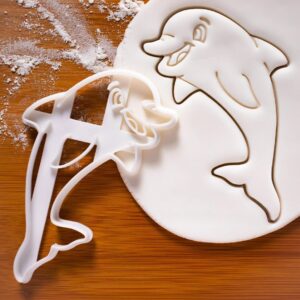 Dolphin and Marine Animals Cookie Cutter Set Bake Biscuit Mold Conservation Theme Gingerbread Craft Tools Cute Ocean Animal Shapes for Baking and Decorating (ONLY DOLPHIN)