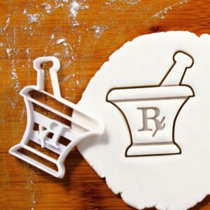Pestle and Mortar Symbol Cookie Cutter Apothecary Biscuit Cutter Medical Chemist Drugs Medicine Design Gifts for Medical Students Health Professionals Medical Science Baking Tool (ONLY ONE)