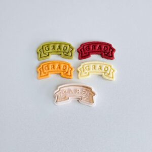 Black Ribbon Banner Grad Text Cookie Cutter Graduation Banner Cookie Stamp Set COOKIE Celebration Baking Tool Fondant Mold for Cookies Cake Decorating Grad Party Home Use India