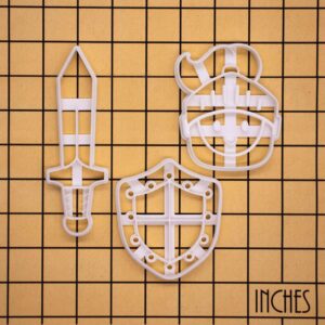 Shield Sword Face Cookie Cutter