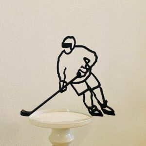 Ice Hockey Player Minimalist Statue Figure: Bookshelf Sculpture and Tabletop Decor, Ideal Christmas Gift