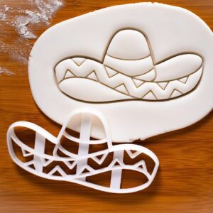 Sombrero Hat Cookie Cookie Cutter Biscuit Fondant Craft Clay Cheese Dough Sugarpaste Sugarcraft Baking Tool for Mexican Theme Party Fiesta Celebration Baking Decor India (ONLY Sombrero HAT)