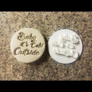 Baby Its Cold Outside Embosser Stamp for Christmas Cookie Decoration Cupcake Fondant Winter Holiday Baking Tool Festive Text Design for Seasonal Party Treats and Homemade Desserts