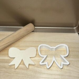 Bow with Ribbon Shape Polymer Clay Cutter Cookie Fondant Biscuit Cutter Sharp Tapered Edge Tool for Earrings Jewelry Making Gift Theme Cupcake Decoration Baking Craft Projects