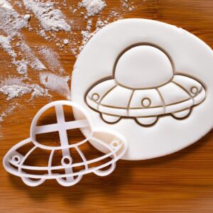 UFO Cookie Cookie Cutters for Biscuit Dough Space Outer Space Spaceships Alien Abduction Themed Baking Unique One of a Kind Design Perfect for Sci-Fi and Space Parties (ONLY UFO)