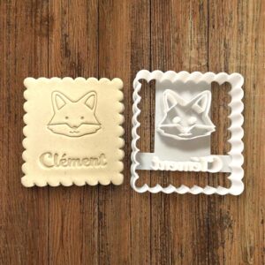 Fox shaped cookie cutter personalized with first name for shortbread biscuits animal theme birthday baking India cookie fondant pastry tool for ELACE homemade party dessert ideas