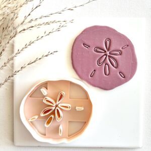 Organic Sand Dollar Large Imprint Clay Cutter for Polymer Clay Jewelry Making Sea Shell Clay Pendant Cutter for Beach Theme Designs Cookie Craft Tool for Earrings and Charms