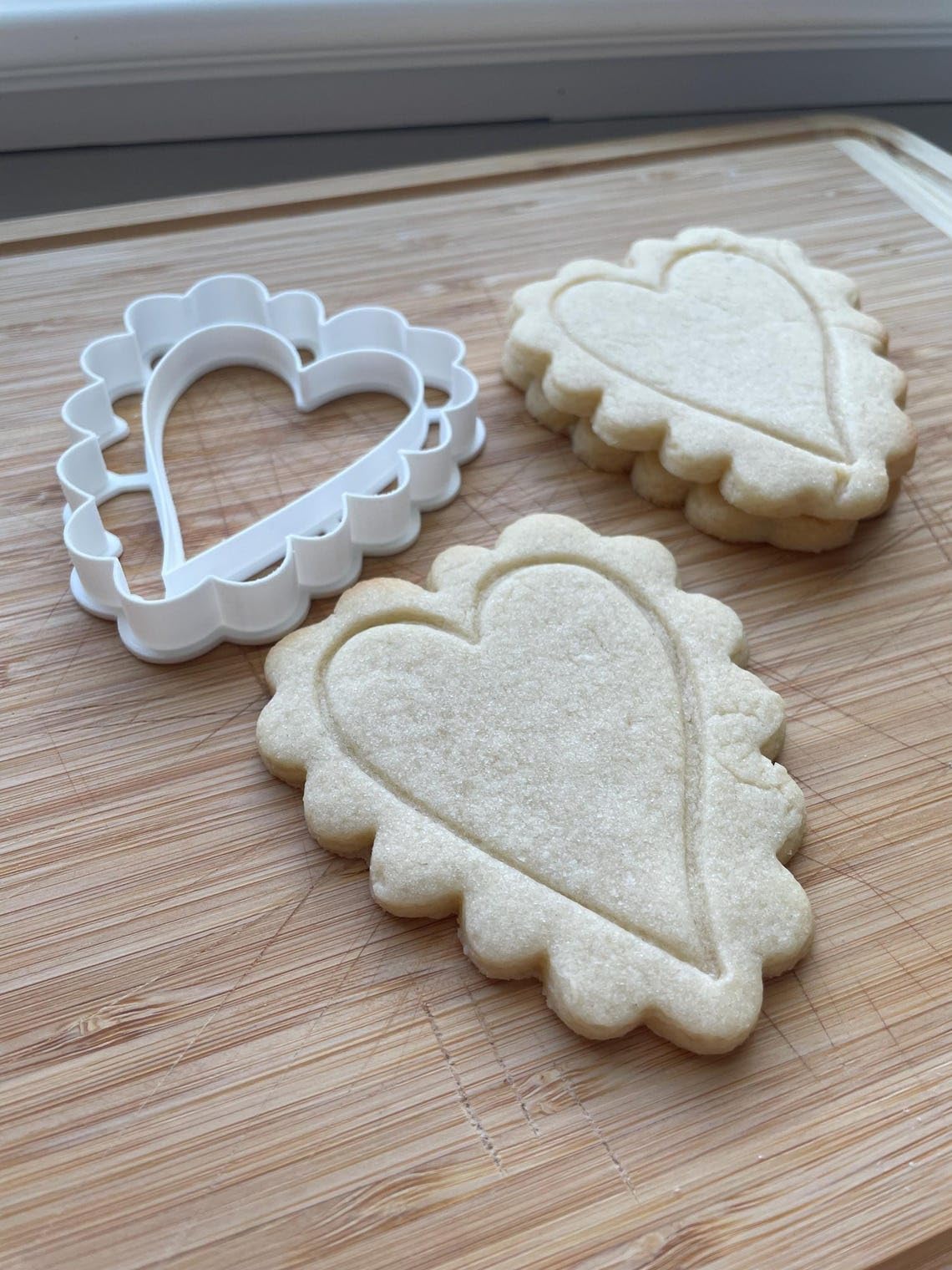 Set of 2 Tall Lacy Heart Cookie Cutters Cookie - Suitable Size - Choose Standard or Dishwasher Safe - Made in India - Decorative Baking Molds for Valentines, Weddings, Parties - Image 4