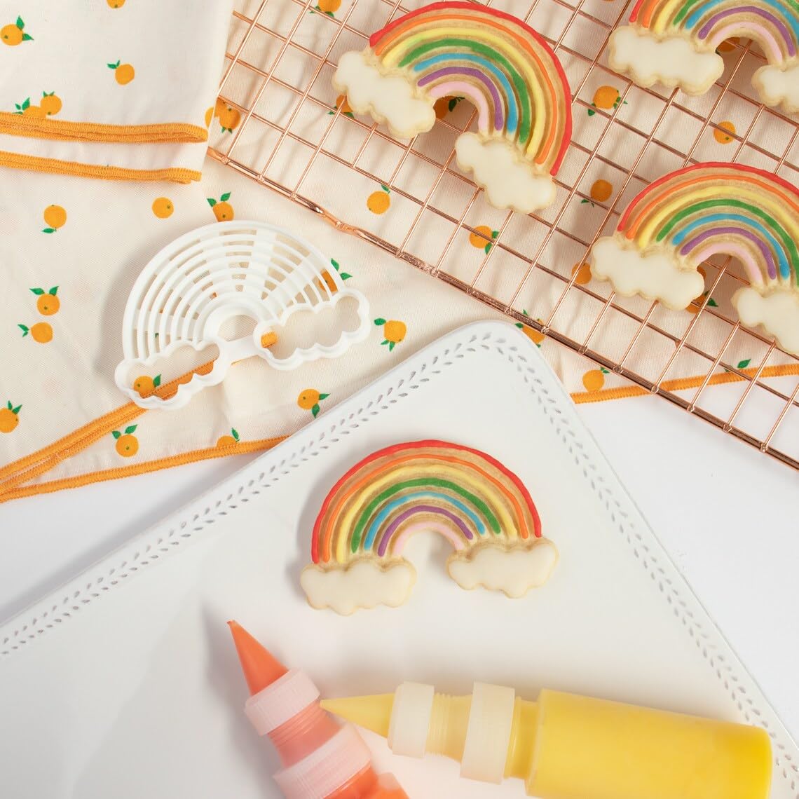 Rainbow Cookie Cutter Bake Biscuit Mold Little Fluffy Clouds Sky Theme Baking Tool for Kids Birthday Parties Celebrations and Creative Crafting Activities (ONLY RAINBOW) - Image 3