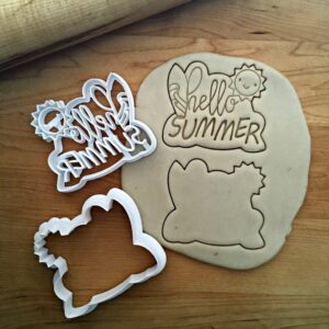 Set of 2 Hello Summer Cookie Cookie Cutters for Baking, Summer-Themed Cookie Shapes, Made in India, Dishwasher Safe, Ideal for Summer Parties, BBQs, and Seasonal Treats