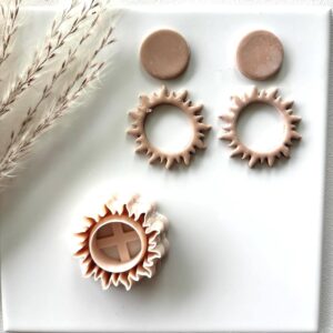 Flaming Sun Clay Cutter Cookie Tool for Polymer Clay Jewelry Making Large Sunburst Shape Clay Cutout for DIY Earring Pendant Accessories Handmade Artistic Craft Designs