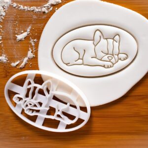 Boston Terrier Sleeping Cookie Cutter India biscuit cutter dog sleeping face pet biscuit cutter veterinary adoption drive American gentleman breed puppy fondant clay baking (ONLY SLEEPING)
