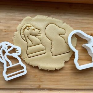 Set of 2 Knight Chess Piece Cookie Cutters Cookie - Suitable Size - Made in India - Chess-Themed Molds for Baking, Game Night Treats & Creative Activities