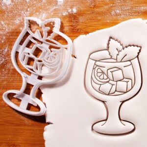 Gin and Tonic cookie cutter shaped like cocktail glass biscuit fondant clay baking perfect bar-themed parties gin lovers cocktail events drink-themed dessert decorations (ONLY GIN AND TONIC)
