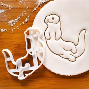 Sea Otters Swimming Cookie Cutter Biscuit Fondant Craft Clay Cheese Dough Sugarpaste craft Baking Tool Otterly Cute Happy Otter Theme River Marine Mammal Animal Kids Party (ONLY SWIMMING)