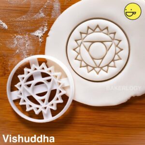 Yoga Chakras Vishuddha Cookie Cutter Cookie India Biscuit Cutter Throat Chakra Namaste Meditation Tantra Mantra Petals Bija Asanas Yoga Pose Spiritual Wellness Baking Tool (ONLY Vishuddha)