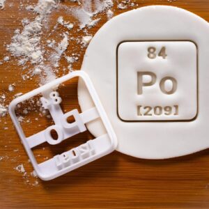 Polonium Cookie Cutter Bake Biscuit Fondant Clay Cutter Science Chemistry Periodic Table Element Marie Curie Radium Radioelement Scientist Nobel Prize Themed Educational Treats (ONLY POLONIUM)