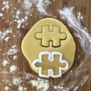 Black Puzzle Piece Cookie Cutter Jigsaw Shape for Baking Polymer Clay Earrings Jewelry Making Fondant Crafts Birthday Party Favor DIY Cake Decorating Kitchen Tool