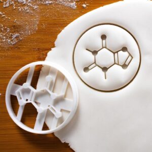Caffeine Molecule Design 3 Cookie Cutter for Coffee Lovers Chemistry Students Tea Drinkers Cafe Themed Baking Science Graduation Gifts Insomnia Sleep Addicts Espresso Fans Cookie (ONLY ONE)