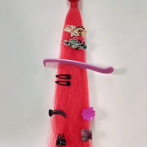 Vango Creations Wall Hanging Storage Hanger for Bedroom Hair Clip Hanger Cookie Choti Hair Clip Hanger (Red)