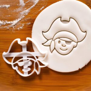Pirate Boy cookie cutter kids birthday party biscuit fondant crafting tool vintage pirate hat eyepatch buccaneer theme Halloween nautical treasure map flag ocean adventure(ONLY PIRATE BOY)