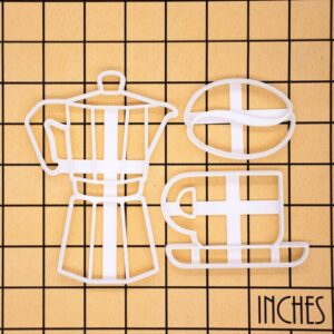 Coffee Bean Coffee Cup and Coffee Machine Cookie Cutter