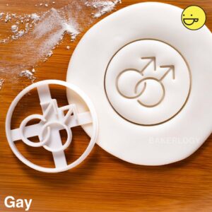 Transgender Symbol Design 4 Cookie Cutter for LGBT LGBTQ Pride Month Biscuits Fondant Clay Baking Lesbian Gay Bisexual Queer Genderqueer Identity Celebration Inclusive Craft (ONLY DESIGN 4)
