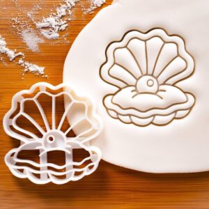 Pearl Oyster Cookie Cutter for Under the Sea Theme Baking Ocean Party Biscuits Unique Shell Pearl Cookies Kids Birthdays Coastal Events Beach Celebrations Marine Inspired (ONLY PEARL OYSTER)