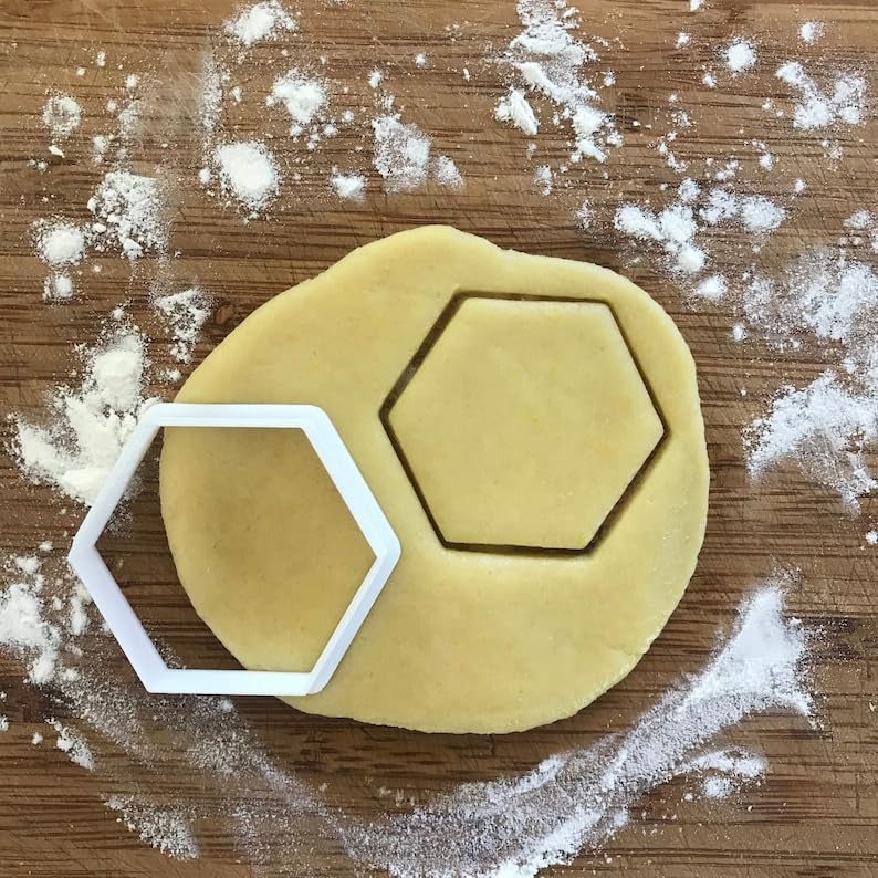 Black Hexagon Cookie Cutter Geometric Shape for Baking Polymer Clay Earrings Jewelry Making Mini Cookie Cutter Fondant Crafts Math Teacher Gift DIY Kitchen Tool - Image 2