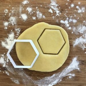 Black Hexagon Cookie Cutter Geometric Shape for Baking Polymer Clay Earrings Jewelry Making Mini Cookie Cutter Fondant Crafts Math Teacher Gift DIY Kitchen Tool