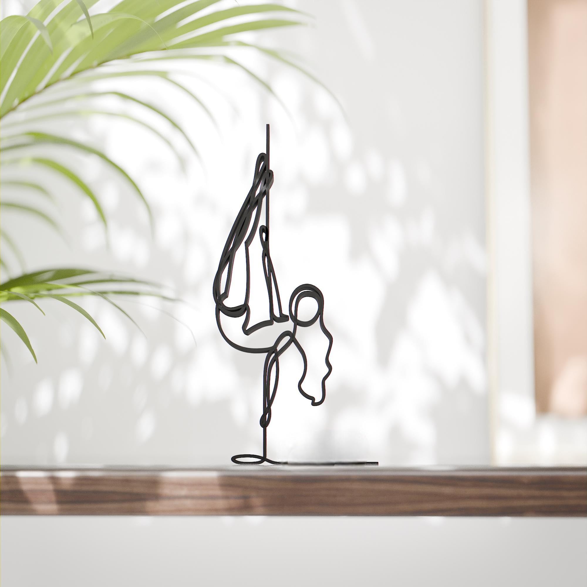 Pole Dancer Line Art Sculpture for Home and Office | Minimalist Pole Dancing Decor Wall and Tabletop | Unique Line Art Showpiece Elegant Design | Perfect for Living Room or Workspace Styling - Image 2