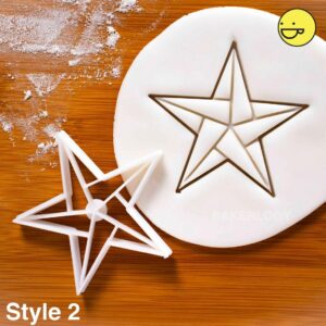 Origami Star Design 3 Cookie Cutter Five Sided Biscuit Cutter Fractal Art Inspired Unique Geometric Shape Baking Tool for Creative STEM Education Math Learning Biscuit India (ONLY DESIGN 3)