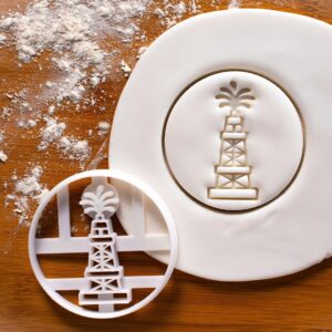 Oil Derrick Cookie Design 1 Cutter Offshore Rig Petroleum Engineer Themed Baking Gas Rig Well Drilling Equipment Shaped Biscuits Oilfield Industry Party Supplies Drilling Rig (ONLY DESIGN 1)