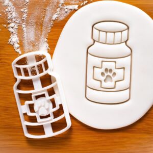 Dog Pill Bottle Cookie Cutter for Veterinary Clinics Animal Rescue Puppy Adoption Events Vet Staff Pet Medication Awareness Baking Tool for Dog Lovers Vet Office Biscuit (ONLY DOG PILL BOTTLE)